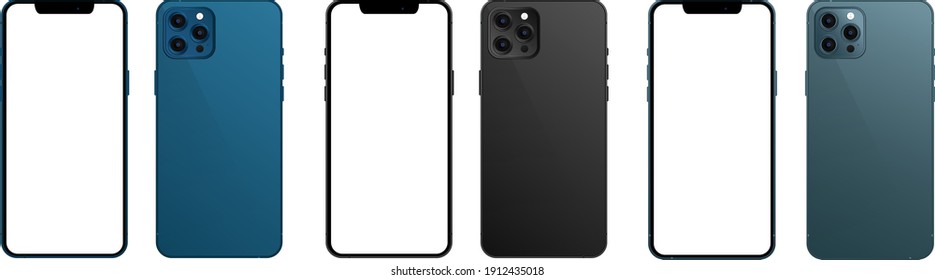 Cairo - Egypt - February, 8, 2021: Realistic Iphone 12 Pro Mockup, Smartphone Mockup With White Screen, Iphone Mockup