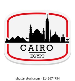 Cairo Egypt Label Stamp Icon Skyline City Design Tourism