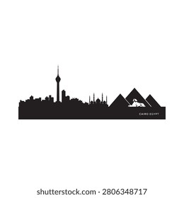 Cairo egypt skyline silhouette against a white background