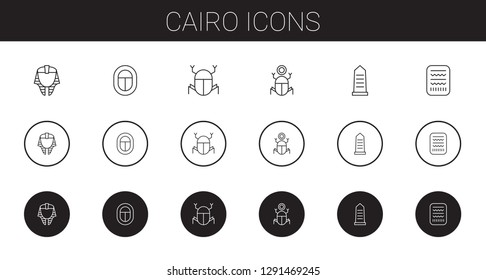 cairo icons set. Collection of cairo with egypt. Editable and scalable cairo icons.