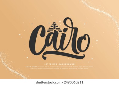 cairo lettering background vector design