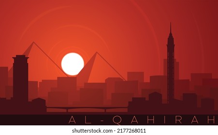 Escena de la línea aérea baja del sol en El Cairo