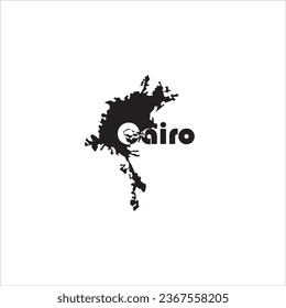 Cairo map and black letters design on white background