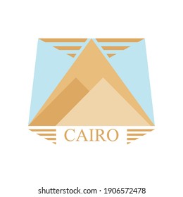 cairo pyramid city stamp design, Travel tourism and tour theme Vector illustration