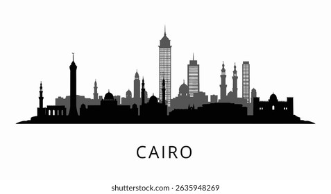 Cairo skyline Egypt cityscape silhouette.