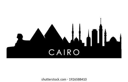 Cairo skyline silhouette. Black Cairo city design isolated on white background. 