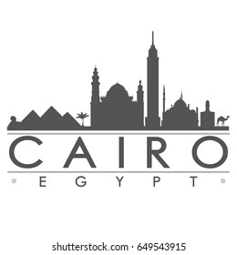 Cairo Skyline Silhouette Design City Vector Art