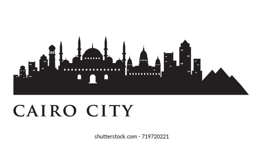 Cairo Skyline Silhouette Skyline  Vector City Design