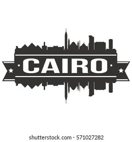 Cairo Skyline Stamp Silhouette Vector City Design Art