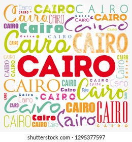 Cairo wallpaper word cloud, travel concept background