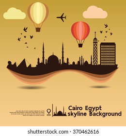 Cairo,Egypt, skyline background and  travel destination, vector Illustration