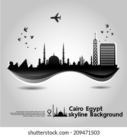 Cairo,Egypt,skyline background,vector Illustration