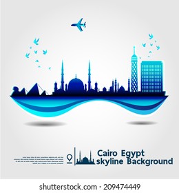 Cairo,Egypt,skyline background,vector Illustration
