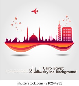 Cairo,Egypt,skyline background,vector Illustration