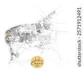 Cairo,Egypt,Streets Roads Map with location pin, illustration vector element image 