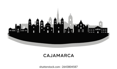 Silhueta da Cidade do Peru Skyline de Cajamarca.