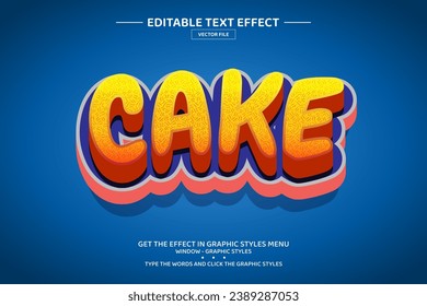 Cake 3D editable text effect template