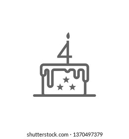 Cake, 4th July icon. Element of 4th of july icon. Thin line icon for website design and development, app development. Premium icon