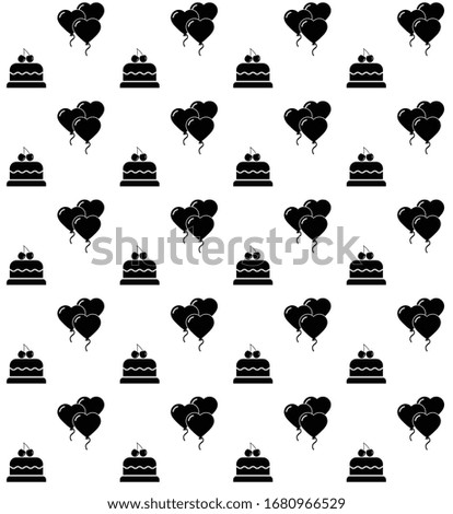 cake background Seamless.  hapy birthday texture pattern vector black