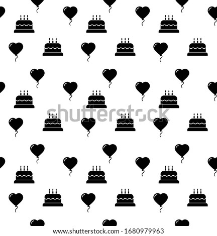 cake background Seamless.  hapy birthday texture pattern vector black