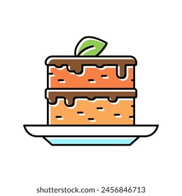 cake baked carrot ingredient color icon vector. cake baked carrot ingredient sign. isolated symbol illustration