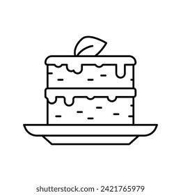 cake baked carrot ingredient line icon vector. cake baked carrot ingredient sign. isolated contour symbol black illustration