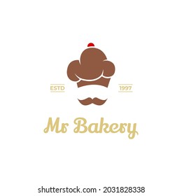 Kuchen und Bäckerei Logo-Design Vektorgrafik