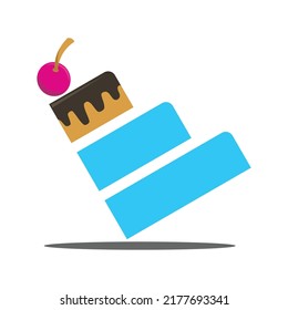 cake bakery cherry business logo Icon Illustration Brand Identity