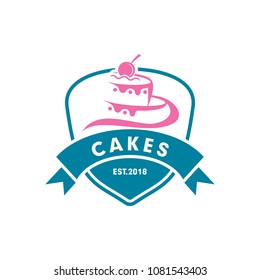 Cake Bakery Emblem Logo Stock Vector (Royalty Free) 1081543403 ...