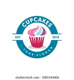 Cake bakery emblem logo