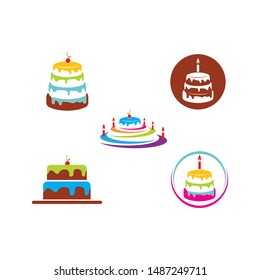 cake bakery icon  logo vector ilustration