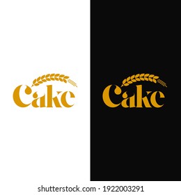 Cake bakery logo design creative letterign logotype vector template