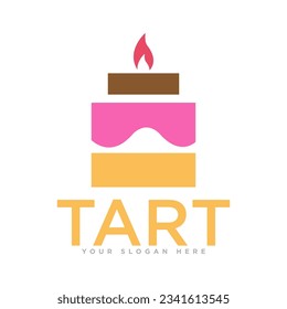 Ilustración del diseño del logotipo de la panadería de pasteles