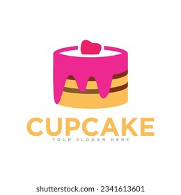 Ilustración del diseño del logotipo de la panadería de pasteles