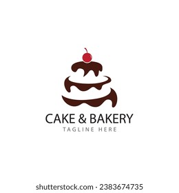 cake bakery logo design illustration