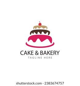 cake bakery logo design illustration