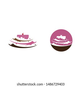 cake bakery logo design ilustration