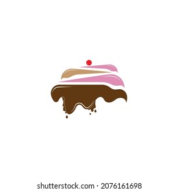 cake bakery logo design ilustration