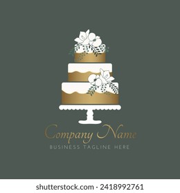 Cake Bakery Logo Design on Green Background - Powered by Shutterstock - Get 15% off with code: PIKWIZARD15