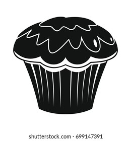 Cake bakery product in black simple silhouette style icons vector illustration for design and web isolated on white background. Cake bakery product vector object for labels and logo