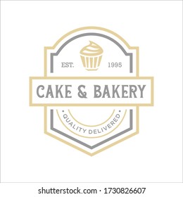 cake and bakery retro vintage logo design