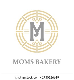 cake and bakery retro vintage logo design