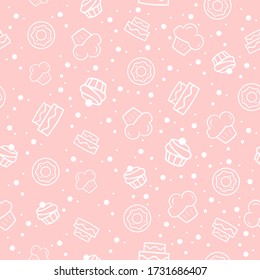 Cake Bakery Seamless pattern logo design vector illustration