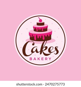 Cake Bakery Shop Logo Design, Logo for bakery, birthday cake, cake art, cake school, and sweet shop logo