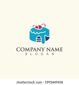 Cake and bakery sweet logo template design image concept bakery shop vector