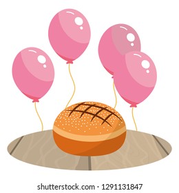 Cake and balloons