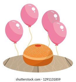 Cake and balloons