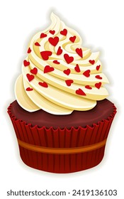 cake basket with cream vector illustration