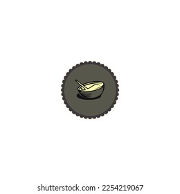 cake batter in circle bowl with dark color svg