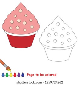 Cake to be colored, the coloring book for preschool kids with easy educational gaming level.